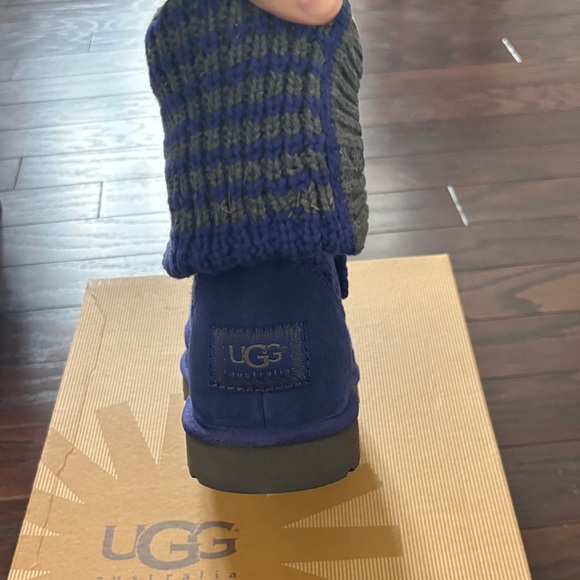 UGG Blue and Gray Knit Winter Boots - Picture 5 of 6